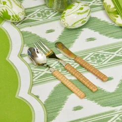 Light Brown Rattan Effect Childrens Cutlery (3 Piece)