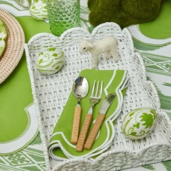 Light Brown Rattan Effect Childrens Cutlery (3 Piece)