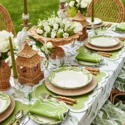 Lily Of The Valley & Serena Green Applique Linen Set