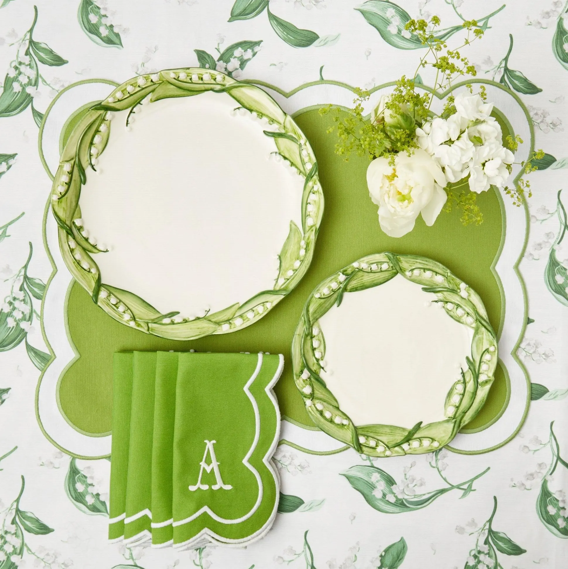 Lily Of The Valley Dinner & Starter Plates (Set Of 4)