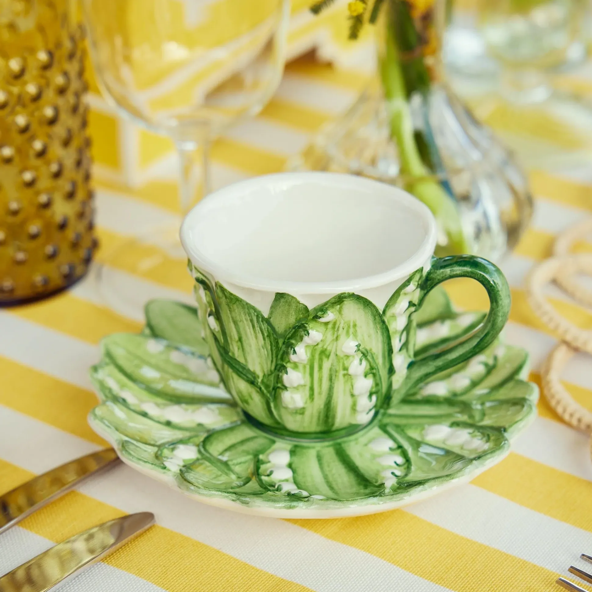 Lily Of The Valley Espresso Cup & Saucer
