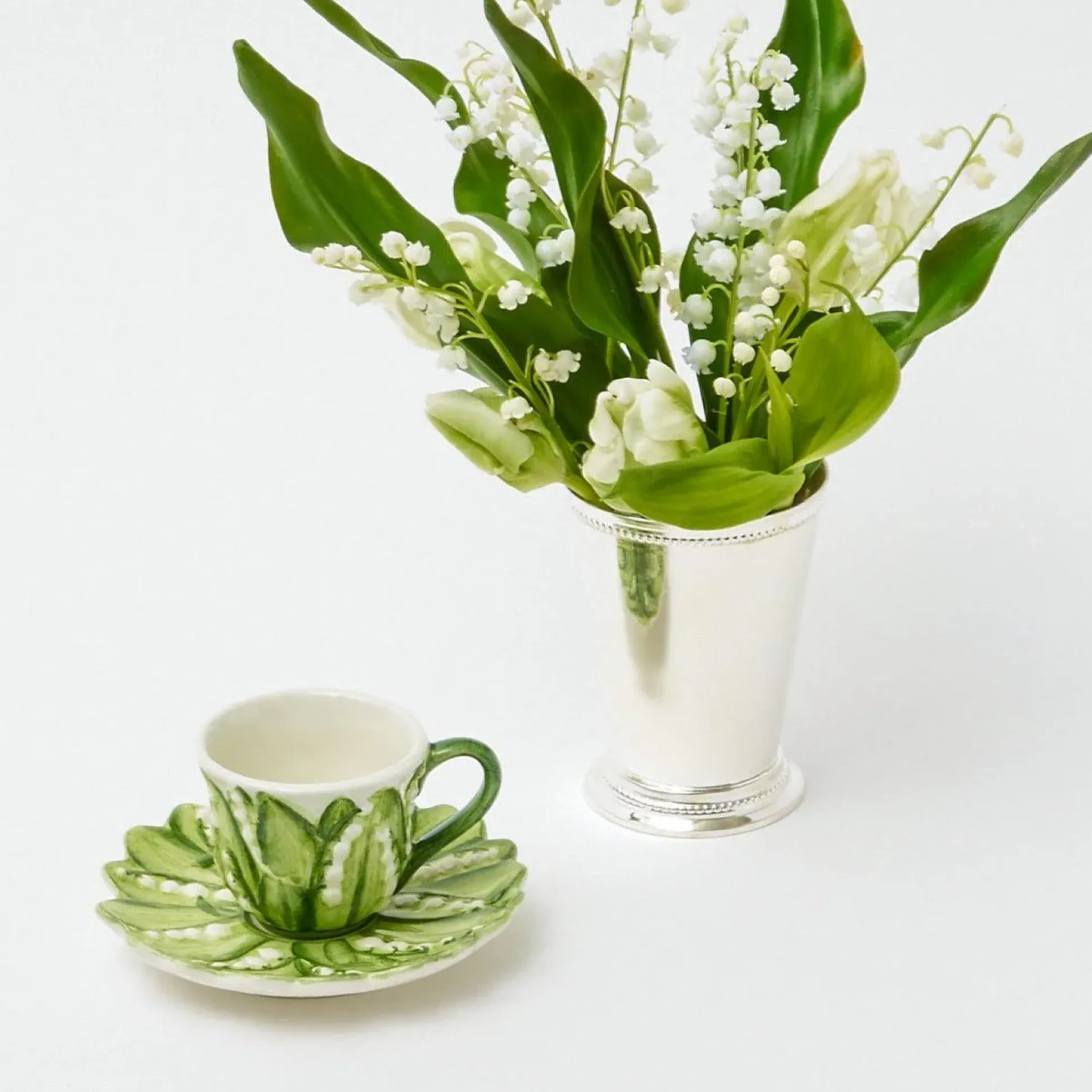 Lily Of The Valley Espresso Cup & Saucer