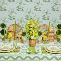 Lily Of The Valley Green Linen Napkins (Set Of 4)