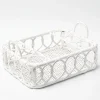 Lorenzo White Rattan Drinks Tray