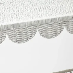 Madeleine White Rattan Scalloped Console Table