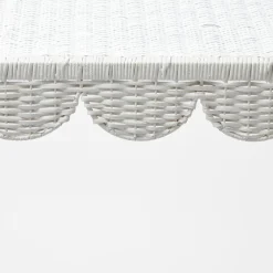 Madeleine White Rattan Scalloped Console Table