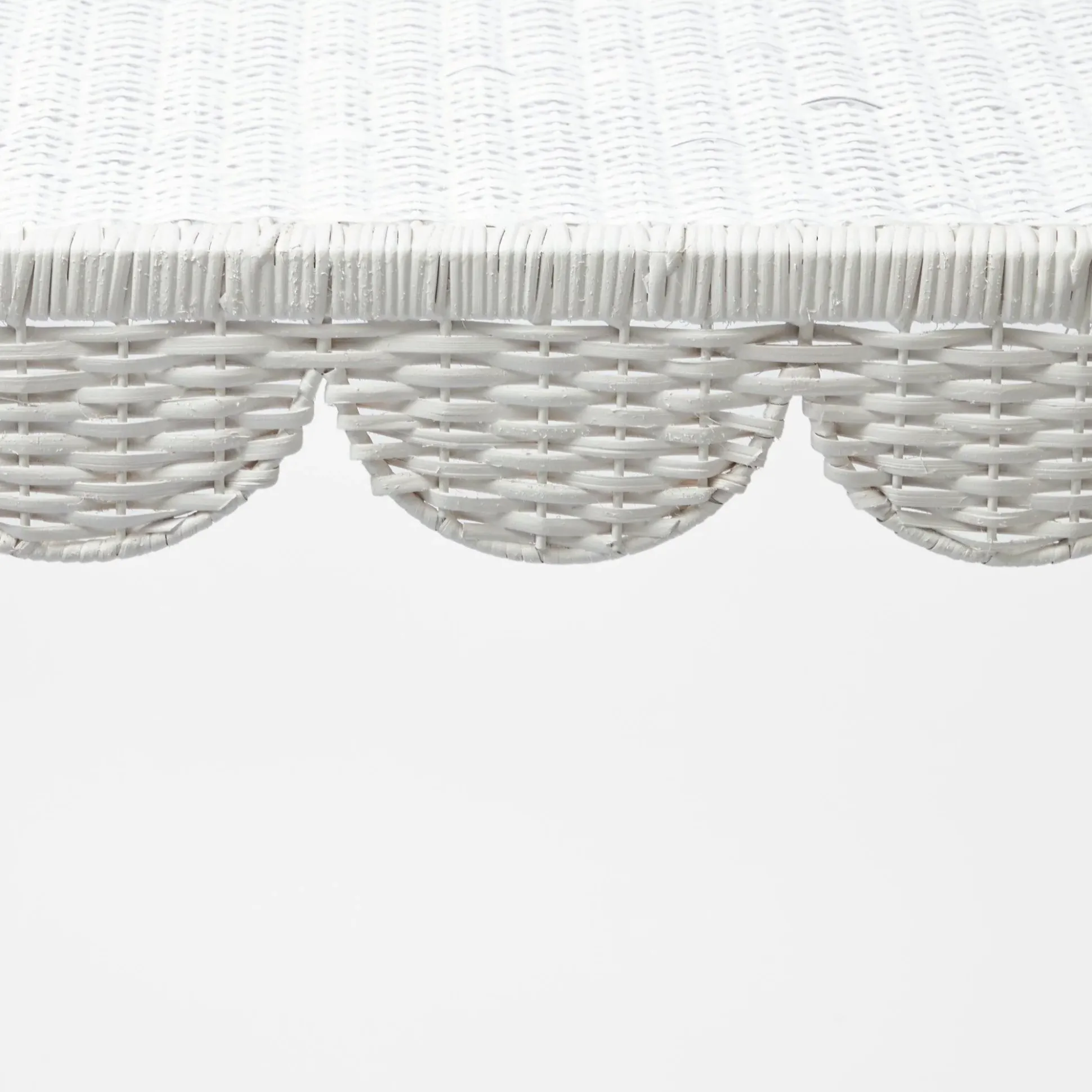 Madeleine White Rattan Scalloped Console Table
