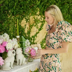 Madeleine White Rattan Scalloped Console Table