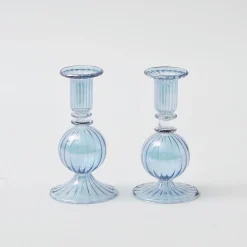 Madeline Azure Candle Holders (Pair)