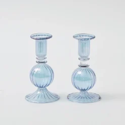 Madeline Azure Candle Holders (Pair)