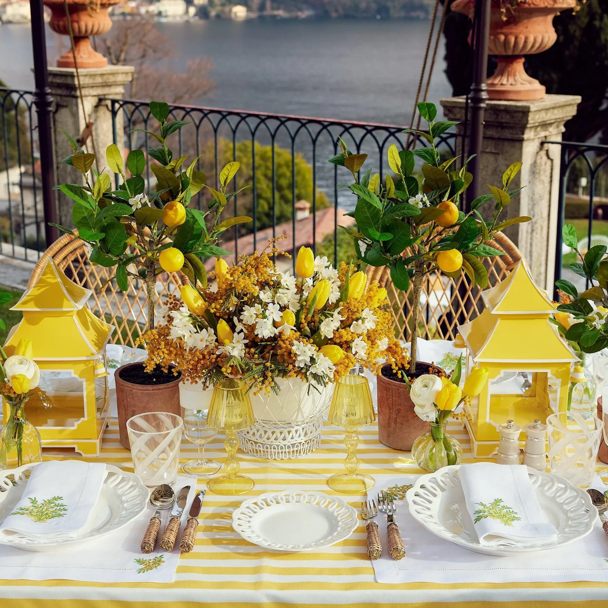 Mimosa White Linen Napkins (Set Of 4)