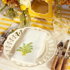Mimosa White Linen Placemats & Napkins (Set Of 4)