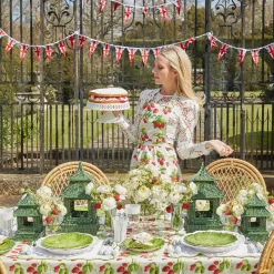 Mini Green Rattan Pagoda Lantern (Pair)