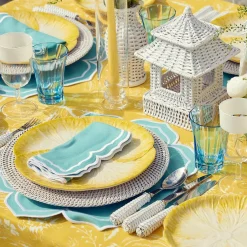 Mini White Rattan Pagoda Lanterns (Pair)