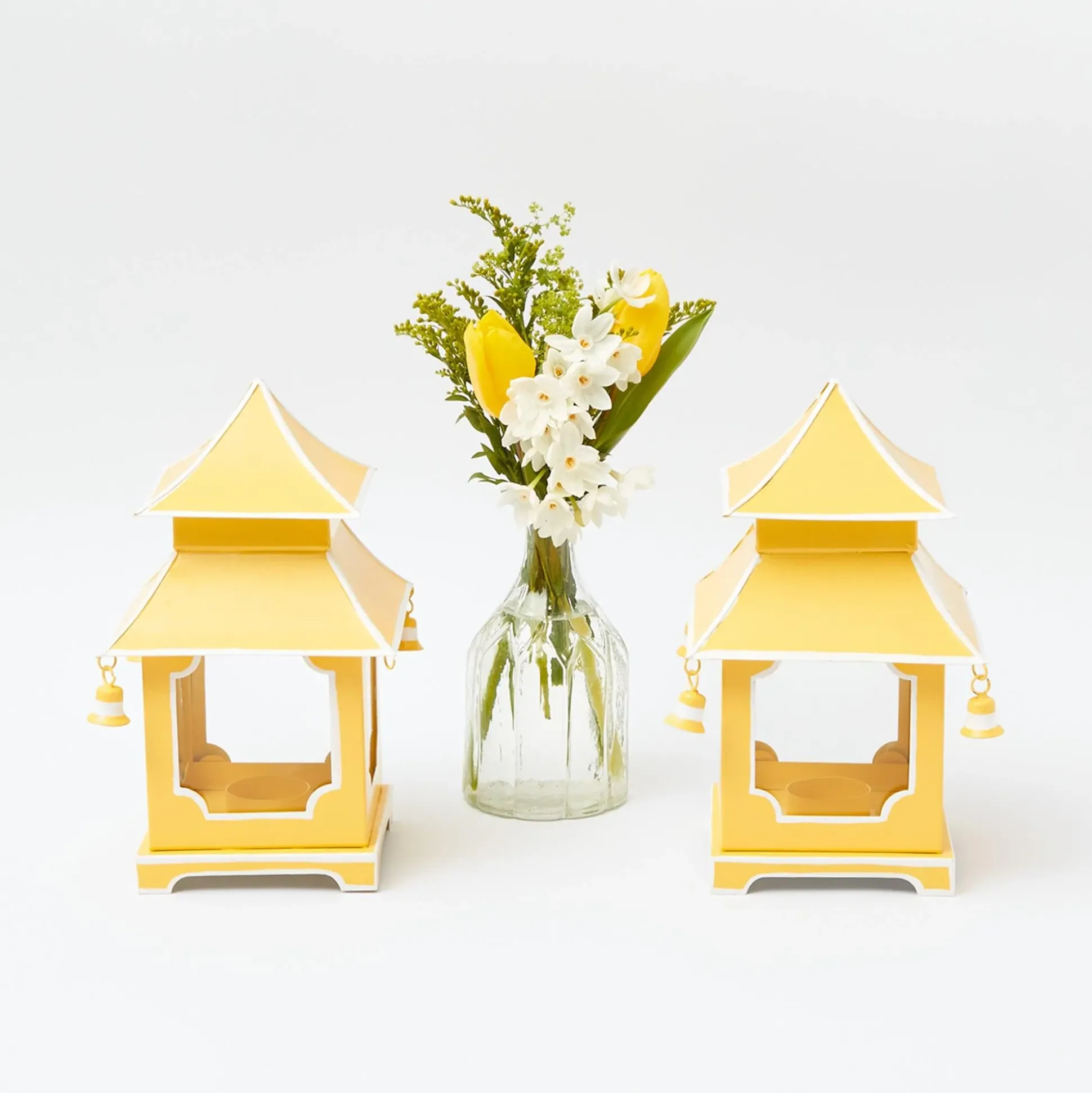 Mini Yellow Pagoda Lantern (Pair)