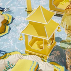Mini Yellow Pagoda Lantern (Pair)