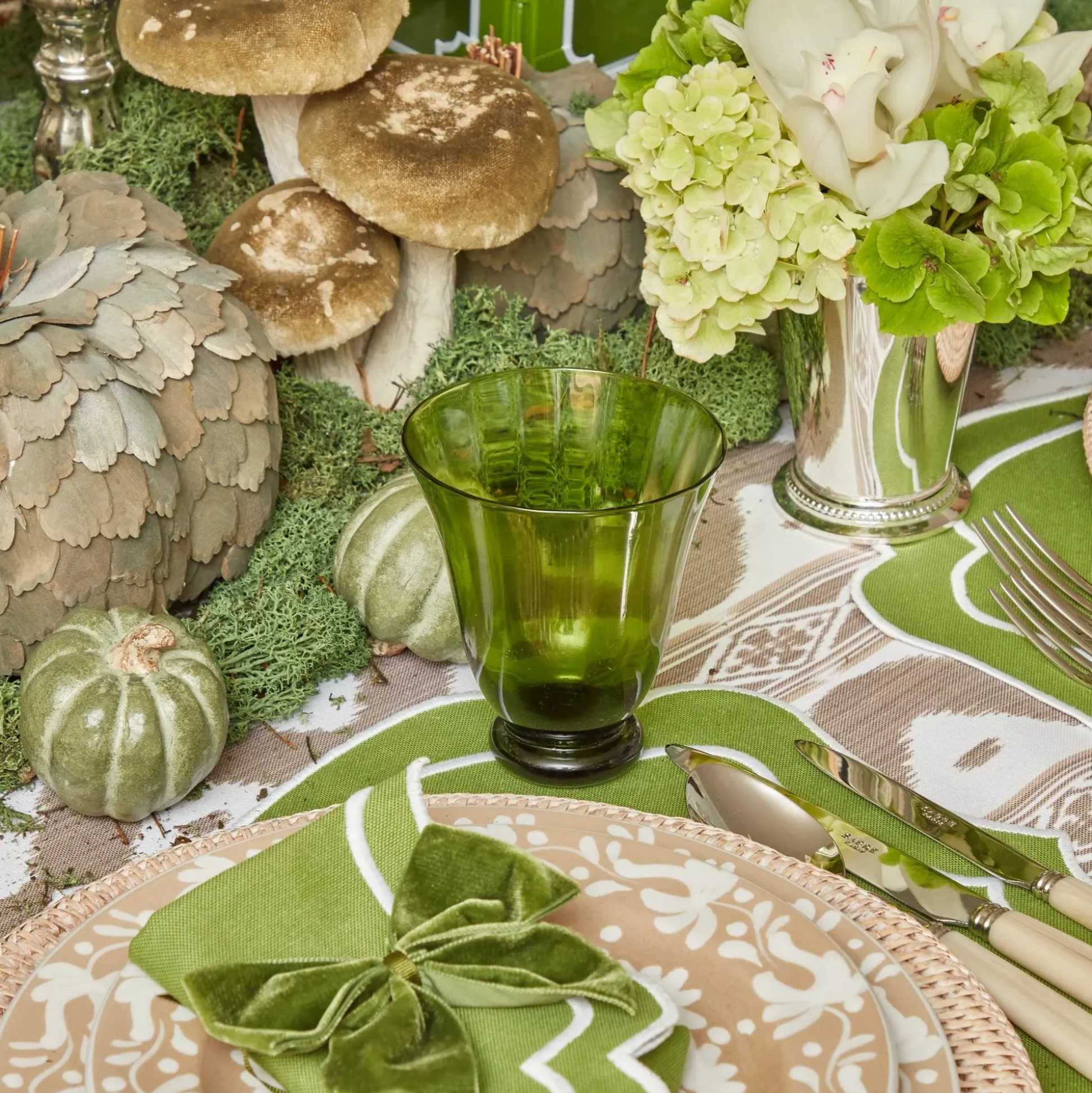 Moss Green Tulip Glasses (Set Of 4)