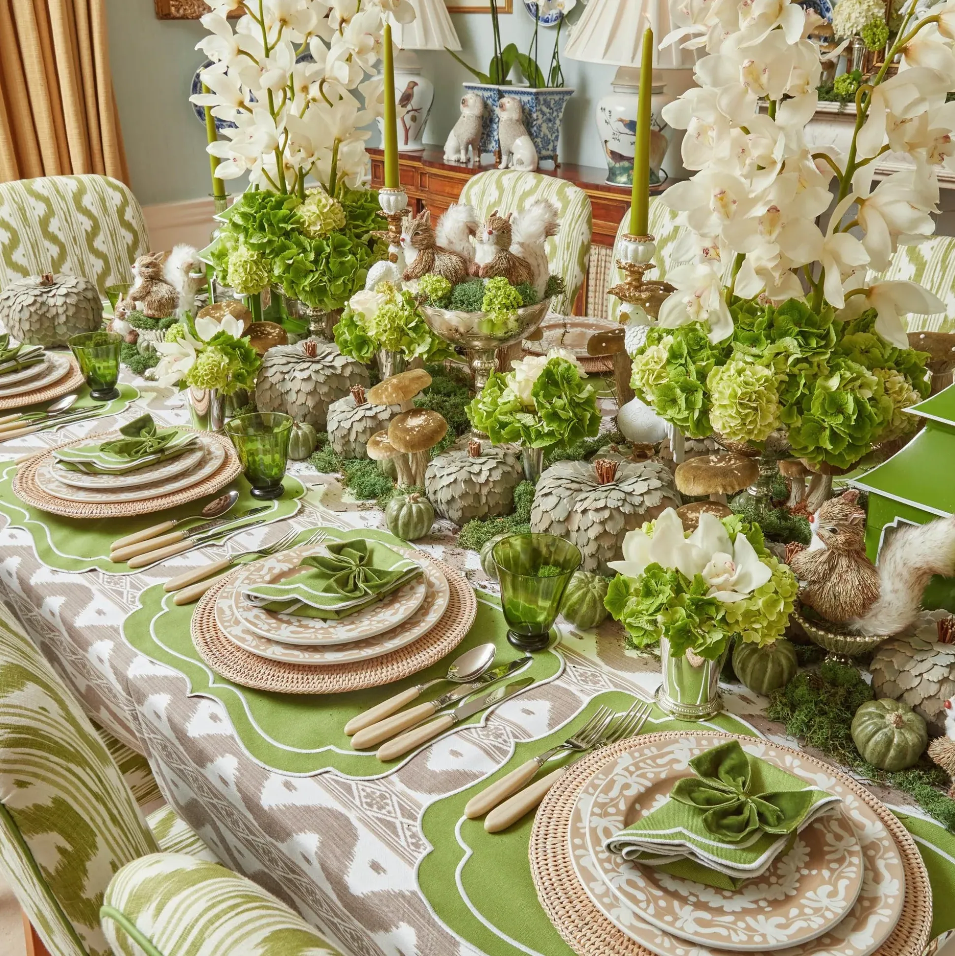 Moss Green Tulip Glasses (Set Of 4)