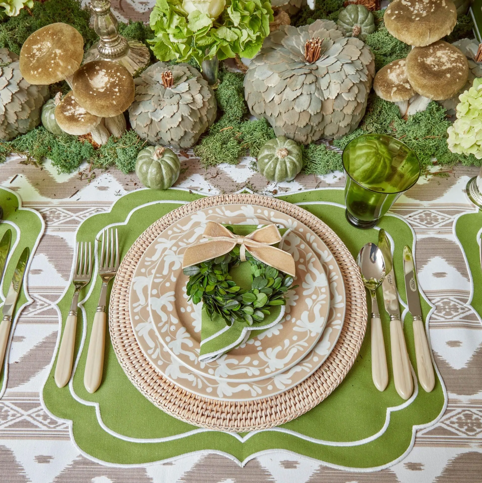 Moss Green Tulip Glasses (Set Of 4)