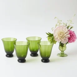 Moss Green Tulip Glasses (Set Of 4)