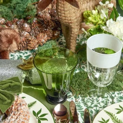 Moss Green Tulip Glasses (Set Of 4)