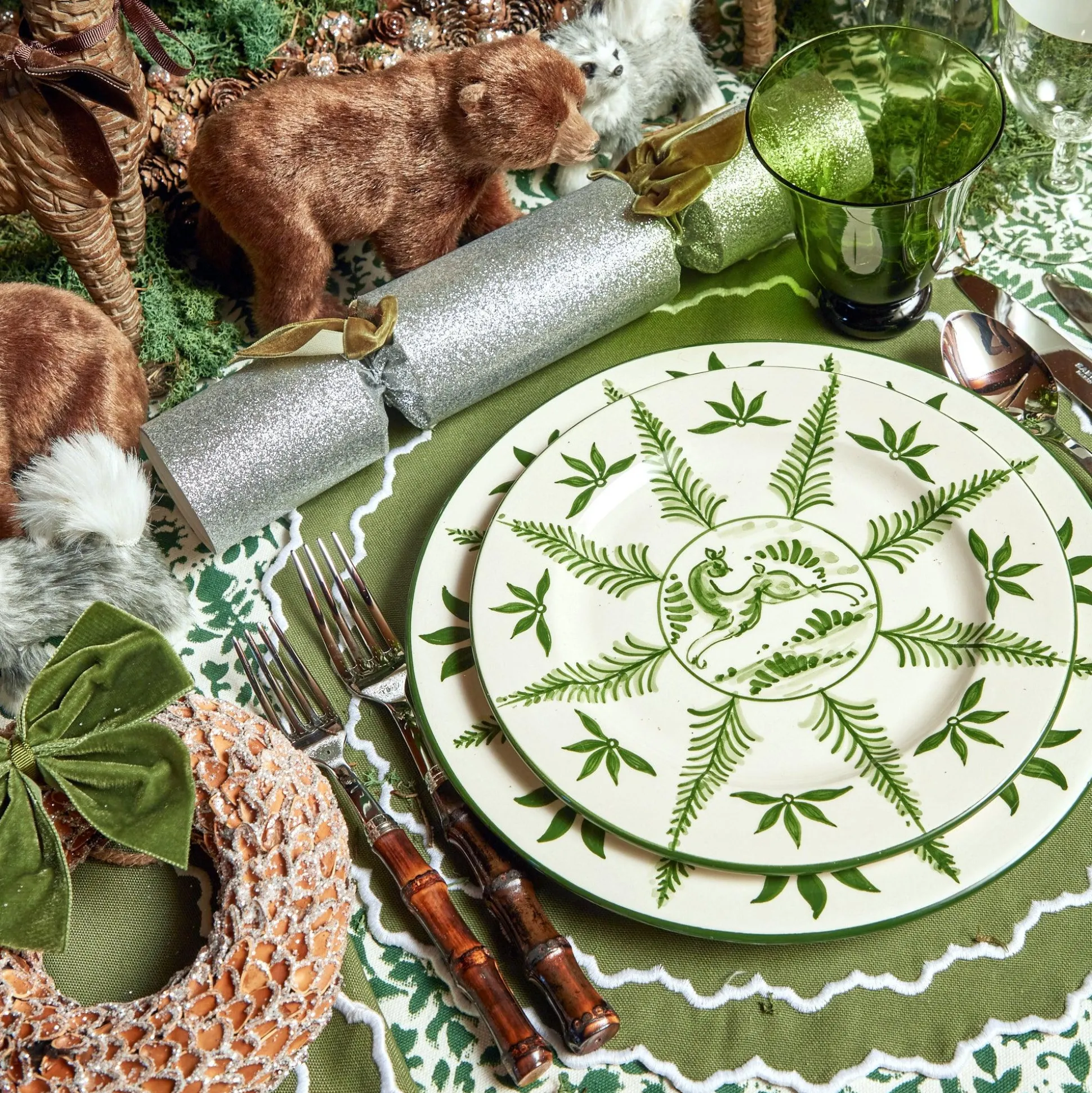 Moss Green Tulip Glasses (Set Of 4)