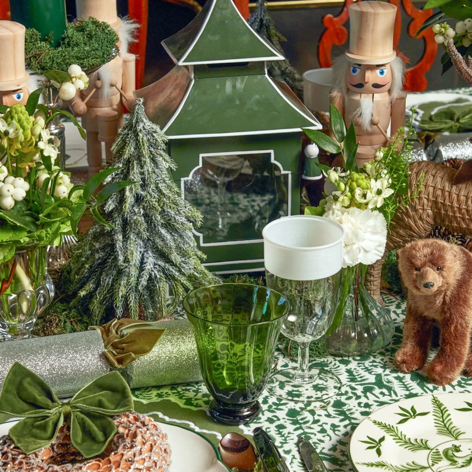 Moss Green Tulip Glasses (Set Of 4)