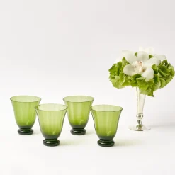 Moss Green Tulip Glasses (Set Of 4)