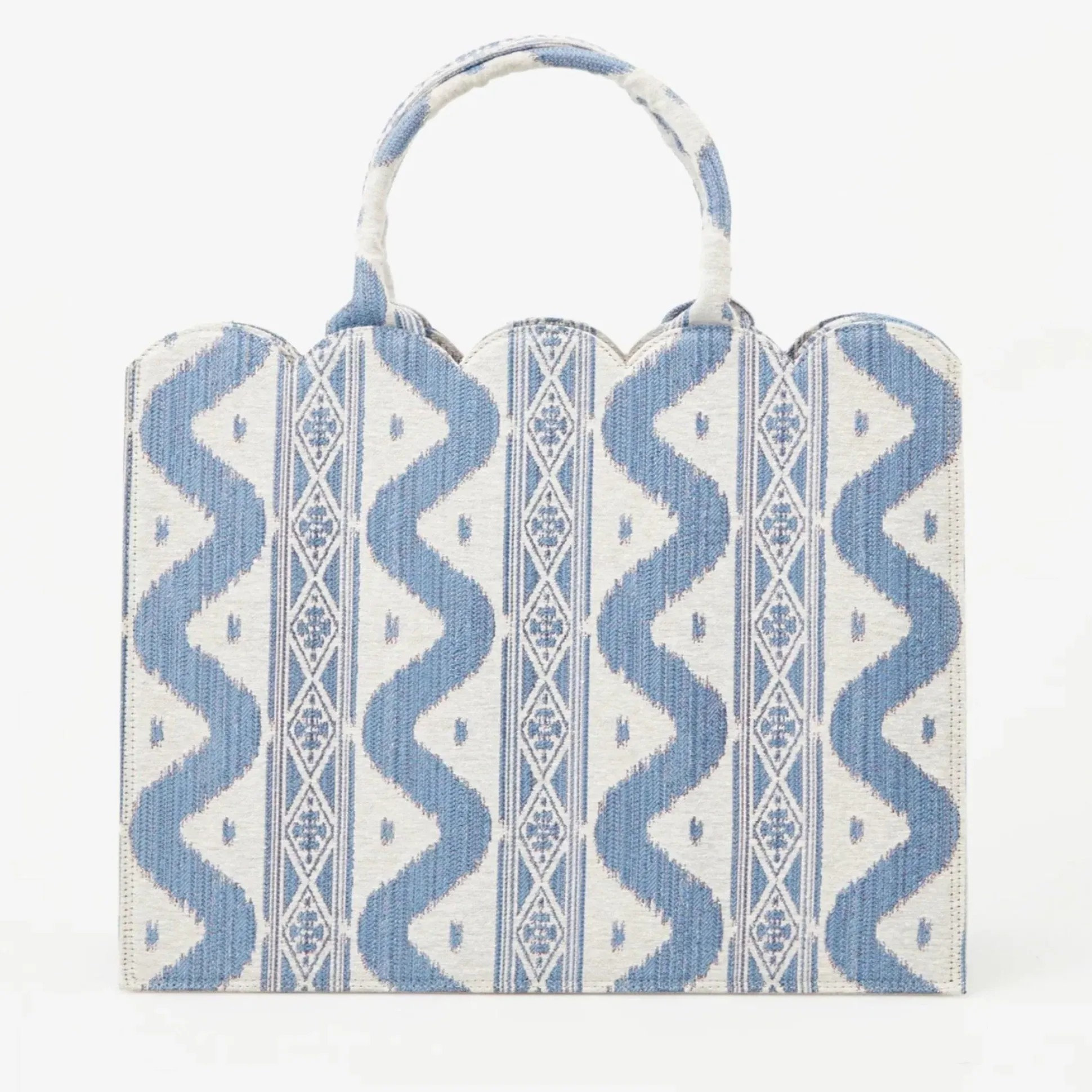 Mrs. Alice Tote Bag (Blue Ikat)