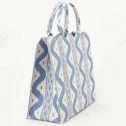 Mrs. Alice Tote Bag (Blue Ikat)