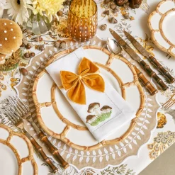 Mushroom White Linen Napkins (Set Of 4)