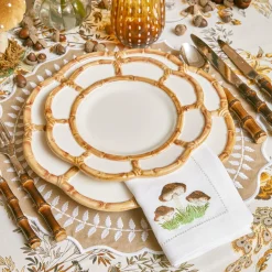 Mushroom White Linen Napkins (Set Of 4)