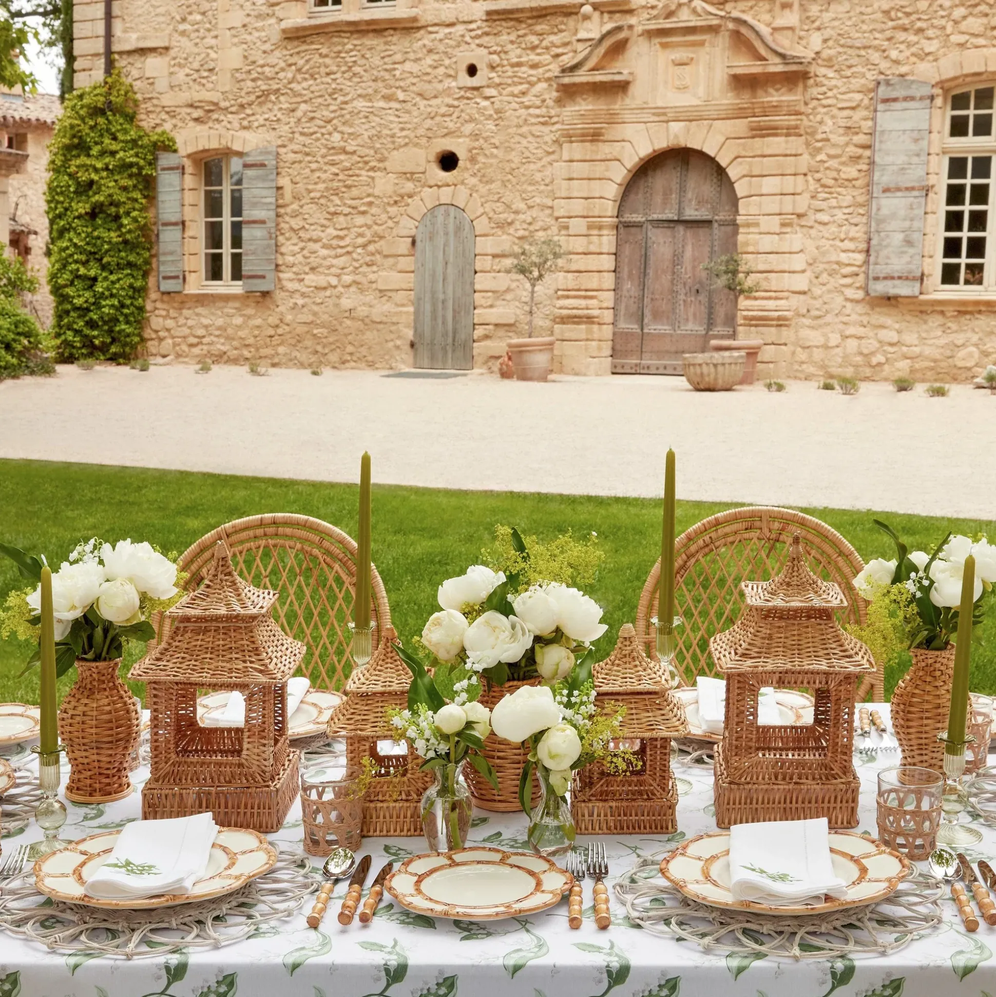 Natural Rattan Pagoda Decoration Set