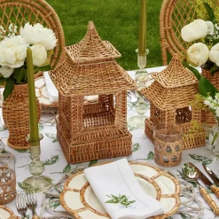 Natural Rattan Pagoda Decoration Set