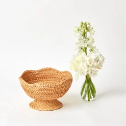 Natural Rattan Scalloped Bowl (Small)
