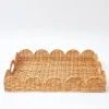 Natural Scalloped Rattan Tray