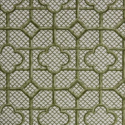 Olive Green Bamboo Trellis Fabric