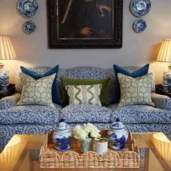 Olive Green Bamboo Trellis Fabric