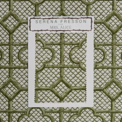 Olive Green Bamboo Trellis Fabric