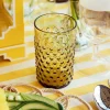 Olive Green Hobnail Glasses (Set Of 6)