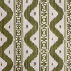 Olive Green Ikat Stripe Fabric