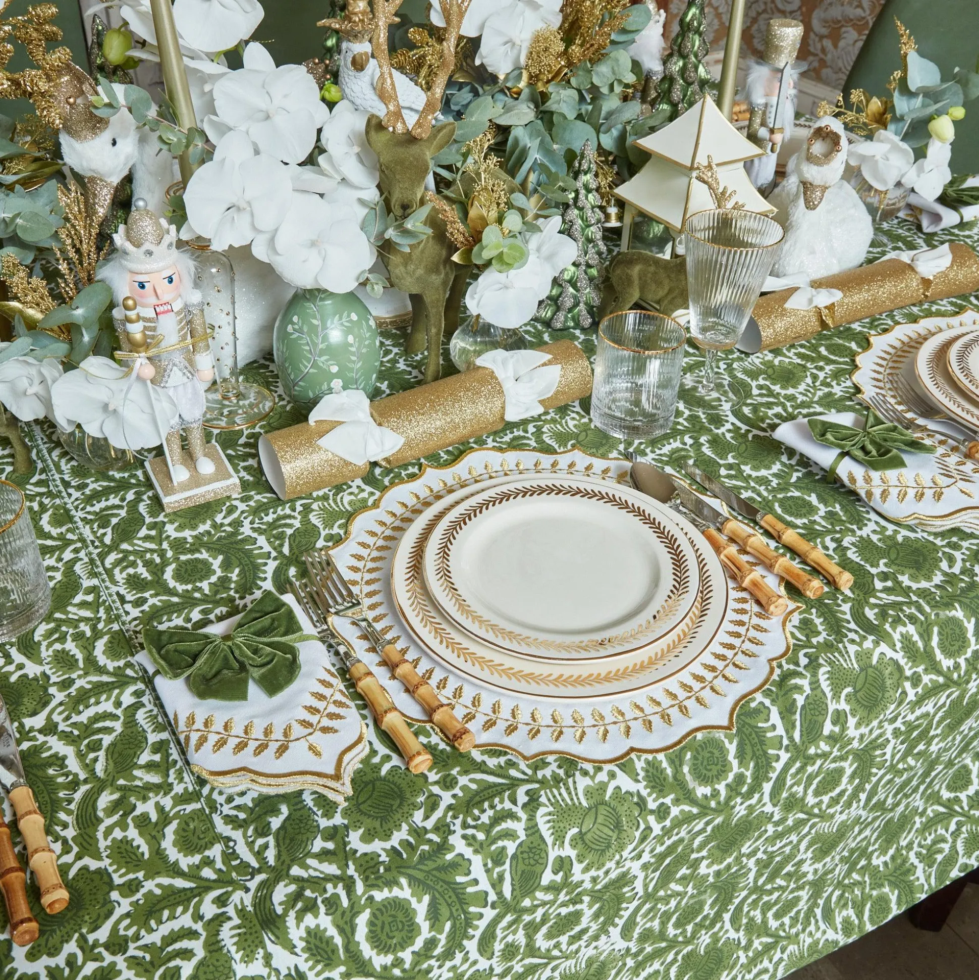 Olive Pheasant Tablecloth