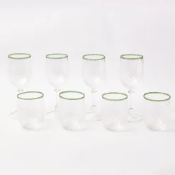 Olive Rim Swirl Glassware Set