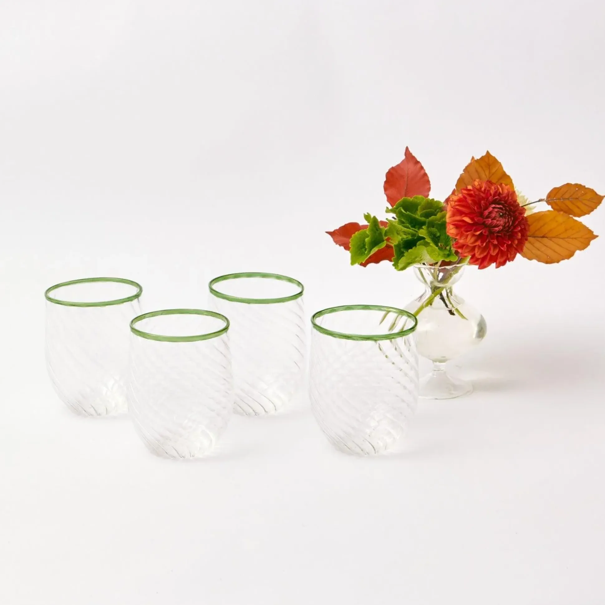 Olive Rim Swirl Water Glass (Set Of 4)