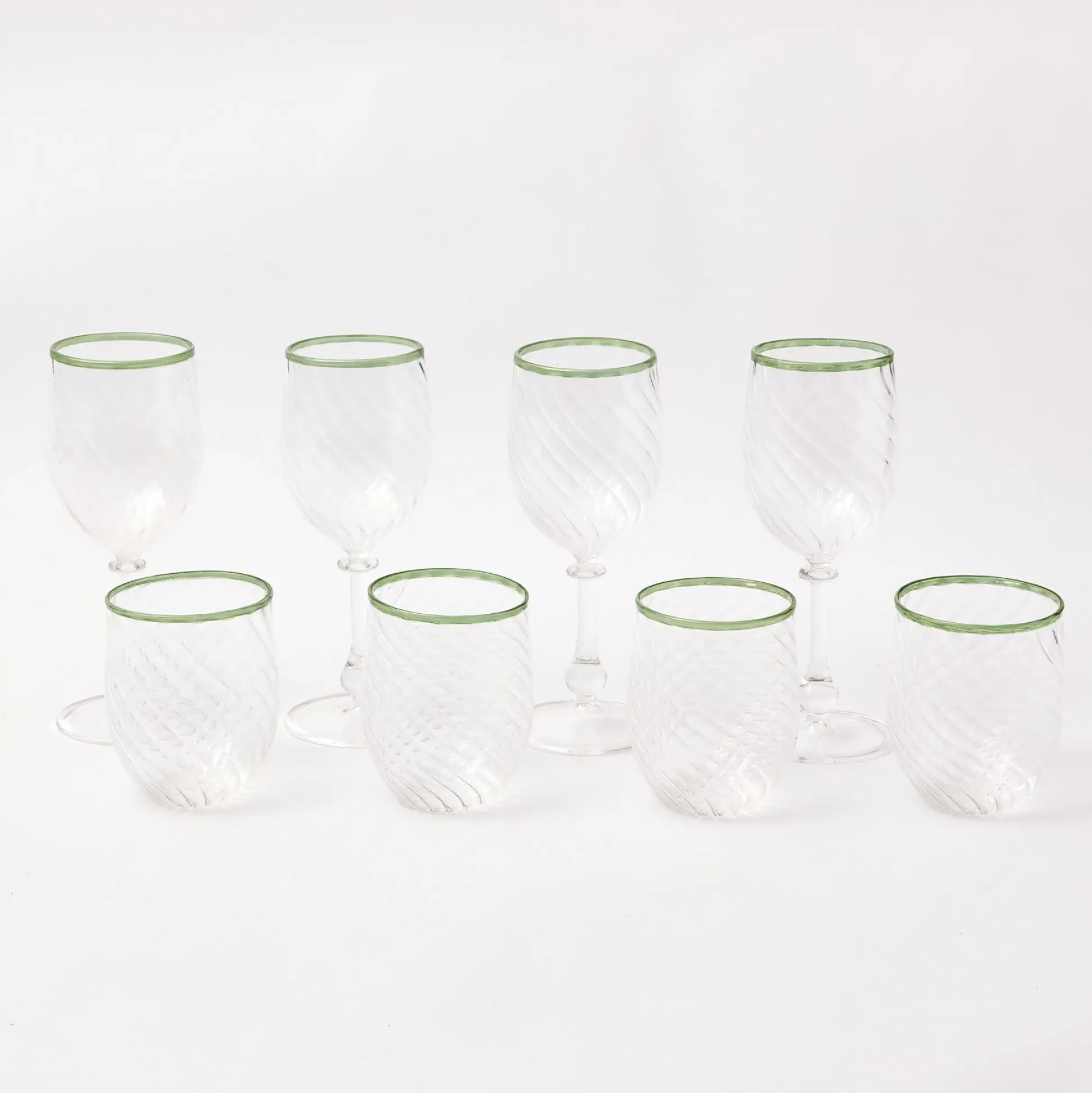 Olive Rim Swirl Water Glass (Set Of 4)