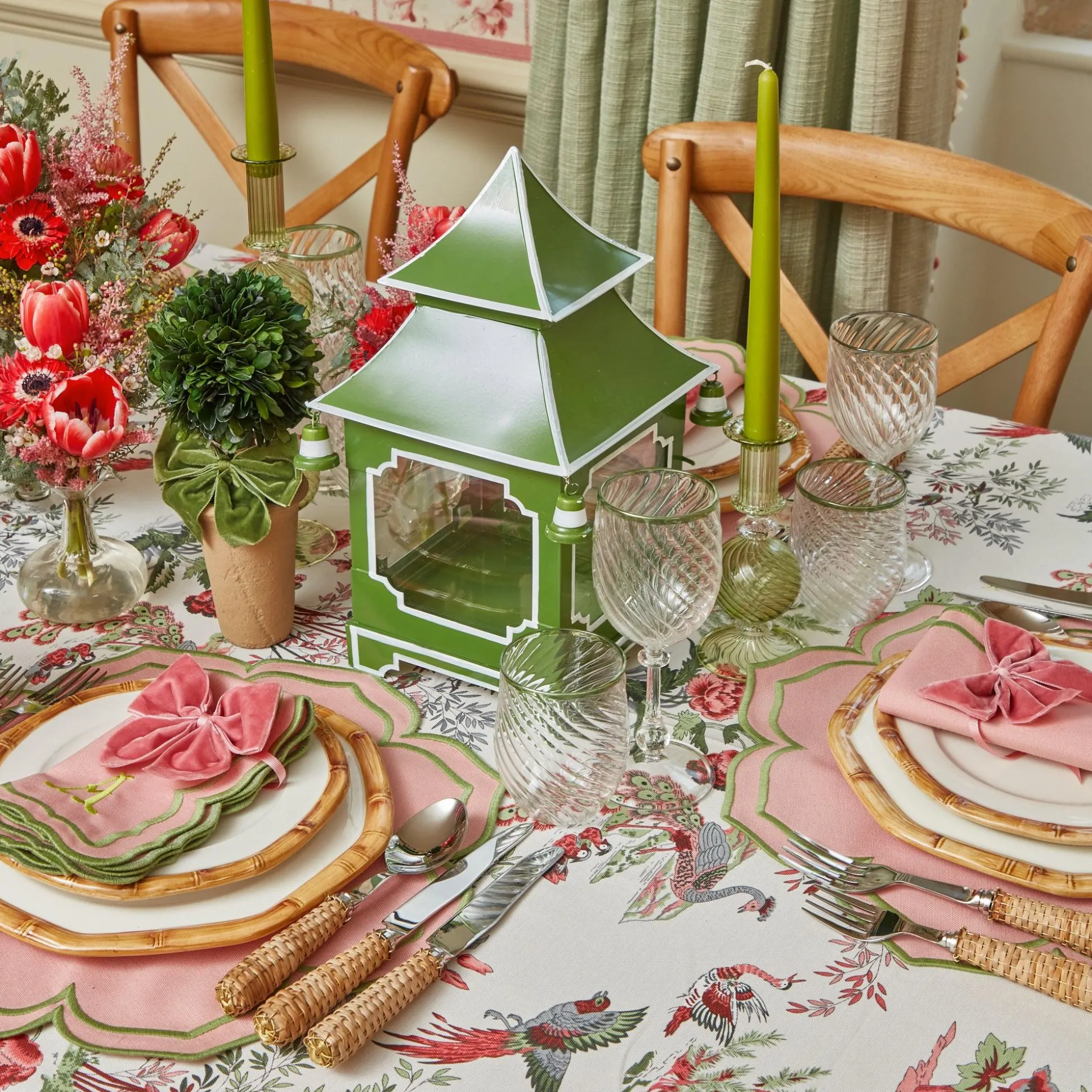 Olive Rim Swirl Water Glass (Set Of 4)