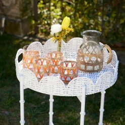 Orange Raffia Water Glasses (Set Of 6)