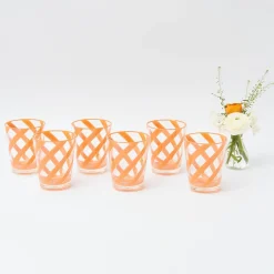 Orange Swirl Outdoor Glasses (Set Of 6)