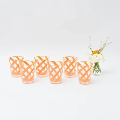 Orange Swirl Outdoor Glasses (Set Of 6)