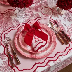Personalised Red Velvet Napkin Bow
